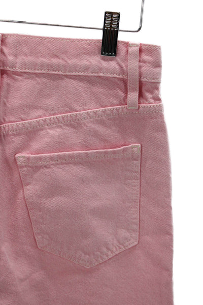 Frame Womens Wide Leg Jeans Pink Cotton Button Fly Inseam 28 Size 25