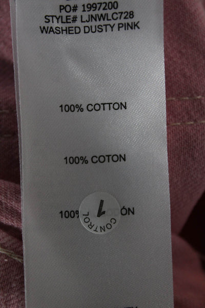 Frame Womens Wide Leg Jeans Pink Cotton Button Fly Inseam 28 Size 25