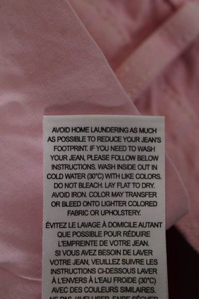 Frame Womens Wide Leg Jeans Pink Cotton Button Fly Inseam 28 Size 25