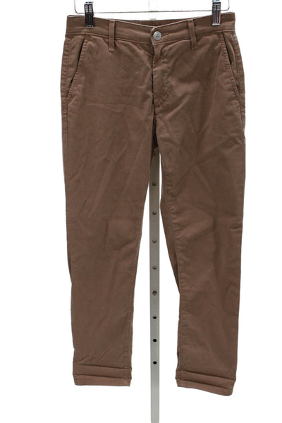 AG Adriano Goldschmied Womens Chino Pants Brown Cotton Zip Size 23