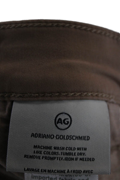 AG Adriano Goldschmied Womens Chino Pants Brown Cotton Zip Size 23