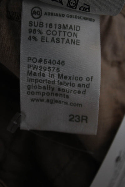 AG Adriano Goldschmied Womens Chino Pants Brown Cotton Zip Size 23