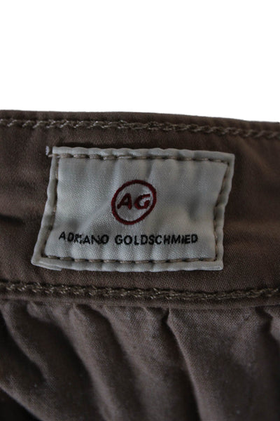 AG Adriano Goldschmied Womens Chino Pants Brown Cotton Zip Size 23