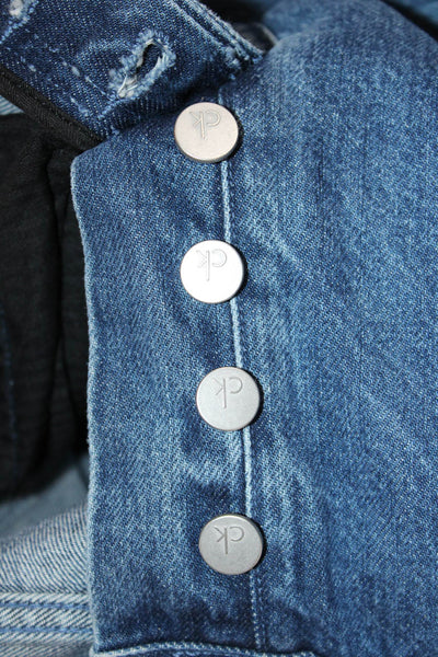 Calvin Klein Jeans Unisex Adults Straight Jeans Blue Striped Cotton Size 29