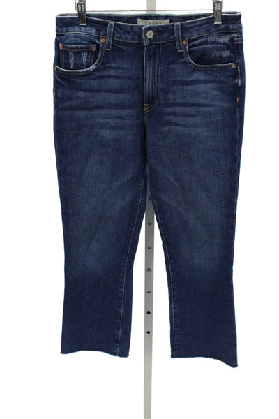 Trave Womens Cropped Jeans Blue High Rise Cotton Button Closure Size 29
