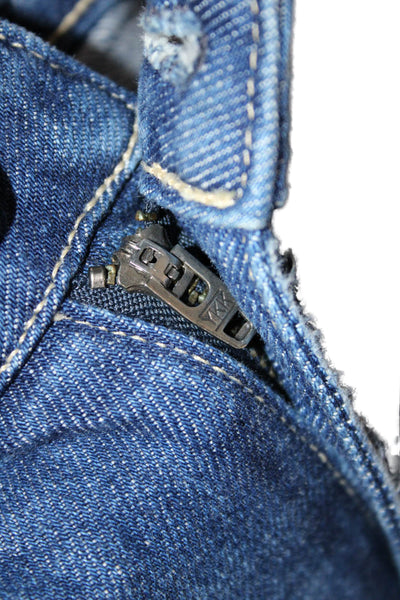 Trave Womens Cropped Jeans Blue High Rise Cotton Button Closure Size 29