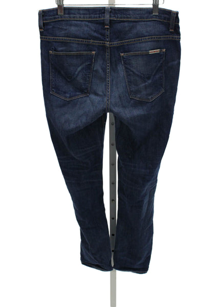 Hudson Women Boyfriend Jeans Blue Tencel Mid Rise Button Inseam 27 Size 25