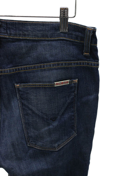 Hudson Women Boyfriend Jeans Blue Tencel Mid Rise Button Inseam 27 Size 25
