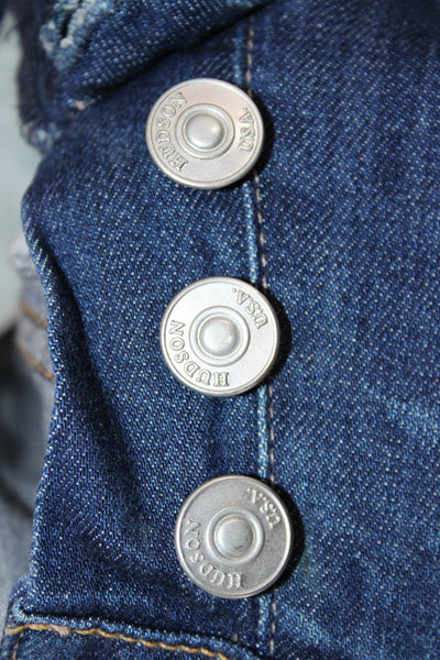 Hudson Women Boyfriend Jeans Blue Tencel Mid Rise Button Inseam 27 Size 25