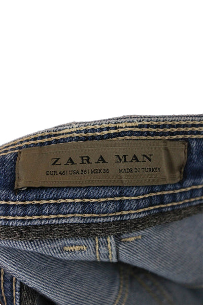 Zara Man Mens Skinny Blue Cotton Jeans Size 36