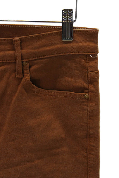 Mother Womens Cropped High Rise Brown Jeans Cotton Blend Size 29