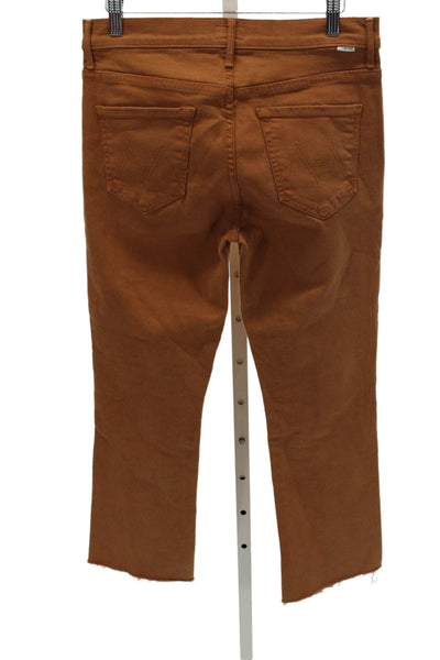 Mother Womens Cropped High Rise Brown Jeans Cotton Blend Size 29