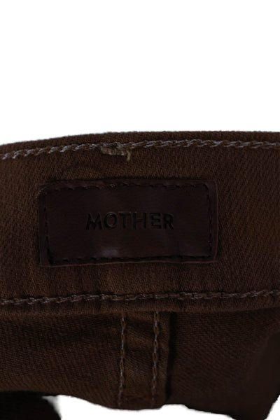 Mother Womens Cropped High Rise Brown Jeans Cotton Blend Size 29