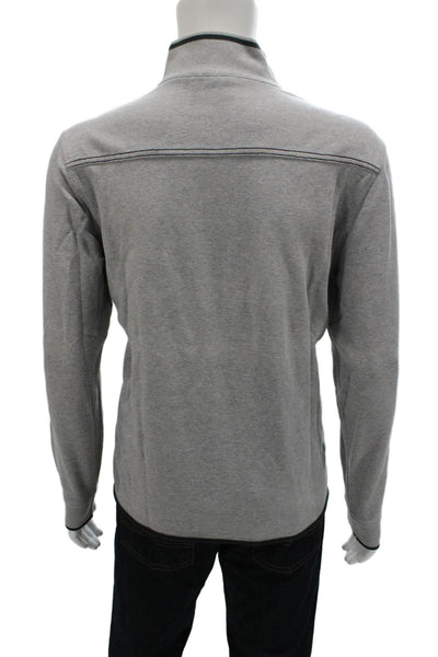 Boss Hugo Boss Men Gray Cotton Mock Neck Pullover Sweater Long Sleeve Size XL