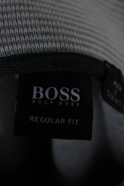 Boss Hugo Boss Men Gray Cotton Mock Neck Pullover Sweater Long Sleeve Size XL