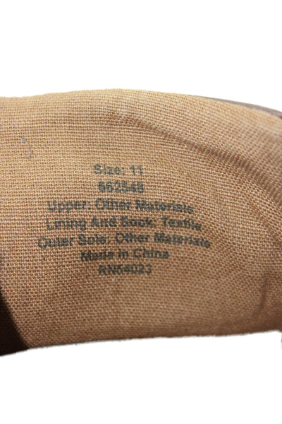 Banana Republic Mens Faux Leather Low Top Lace Up Sneakers Brown Size 11
