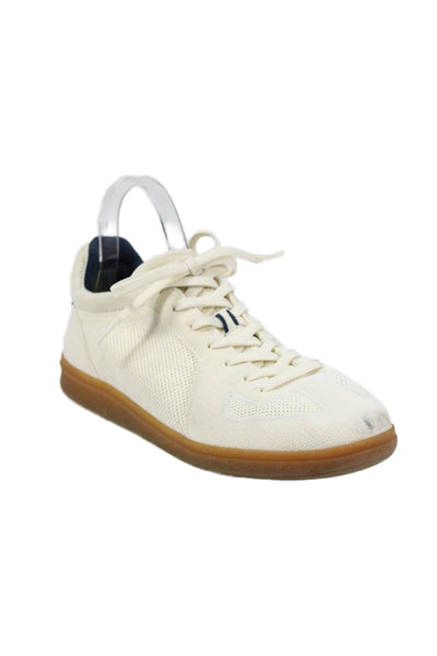 Rothys Mens Knit Low Top Lace Up Sneakers White Size 9