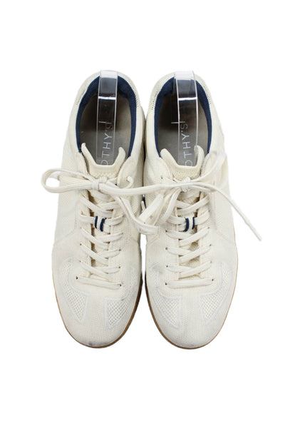 Rothys Mens Knit Low Top Lace Up Sneakers White Size 9