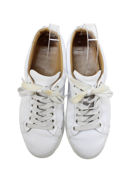 Thursday Everyday Womens Leather Low Top lace Up Walking Sneakers White Size 8