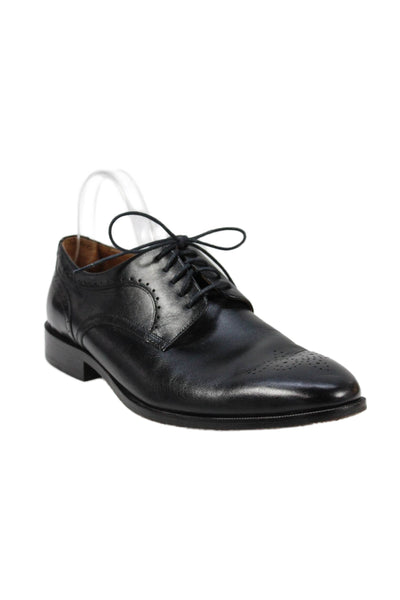 Johnston & Murphy Mens Leather Lace Up Oxford Dress Shoes Black Size 10.5 Medium