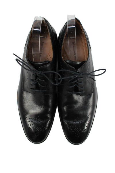 Johnston & Murphy Mens Leather Lace Up Oxford Dress Shoes Black Size 10.5 Medium