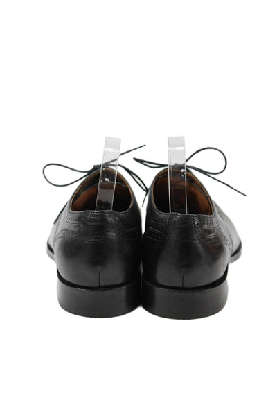 Johnston & Murphy Mens Leather Lace Up Oxford Dress Shoes Black Size 10.5 Medium