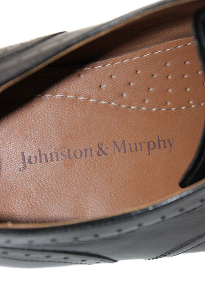 Johnston & Murphy Mens Leather Lace Up Oxford Dress Shoes Black Size 10.5 Medium