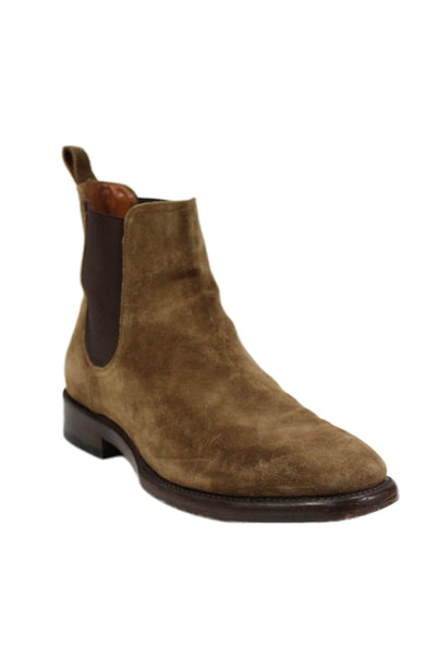 Frye Mens Suede Stretch Inset Ankle Boots Brown Size 11 D