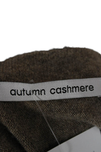 Autumn Cashmere Women Cardigan Brown Cashmere Argyle V-Neck Long Sleeve Size XS