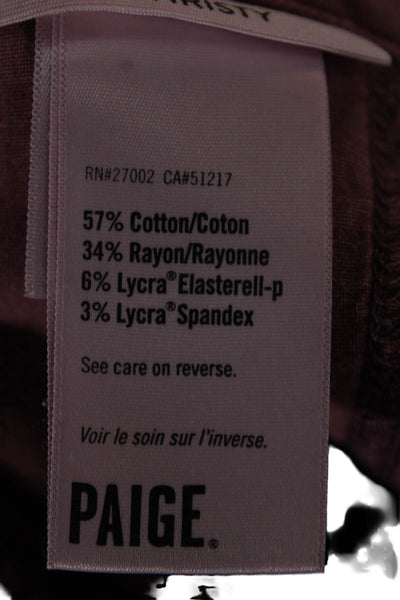 Paige Womens Chino Pants Red Cotton Drawstring Size 26