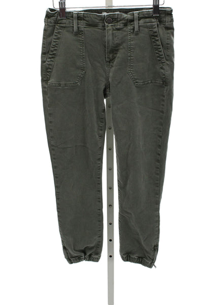 Paige Womens Jogger Pants Green Cotton Solid Size 26