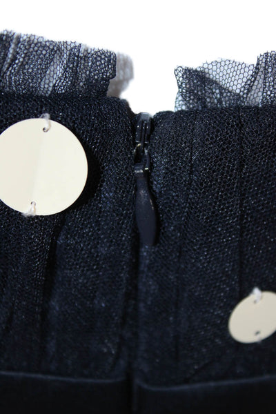 Badgley Mischka Women Fit & Flare Black Polka Dot Dress Sweetheart Size 12