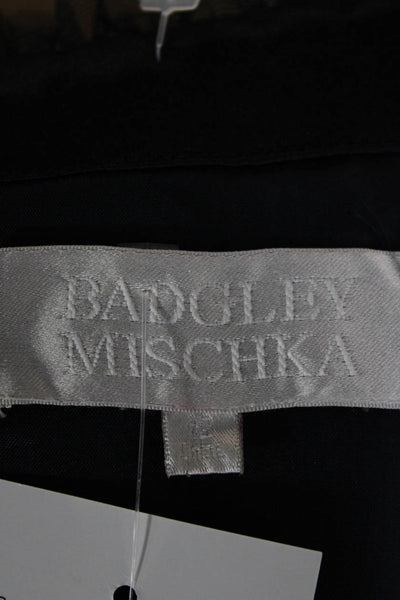 Badgley Mischka Women Fit & Flare Black Polka Dot Dress Sweetheart Size 12