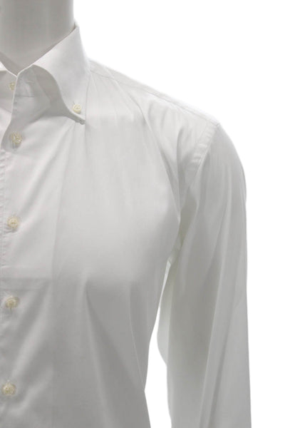 Daniel Cremieux Mens Solid Long Sleeve Button Up Shirt White Size L