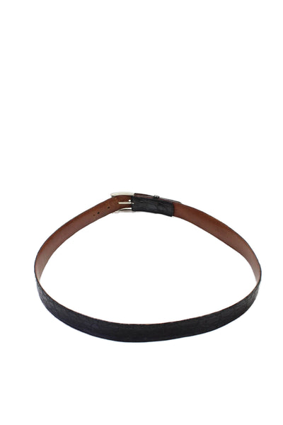 Barneys New York Womens Crocodile Classic Belt Dark Brown Size 36