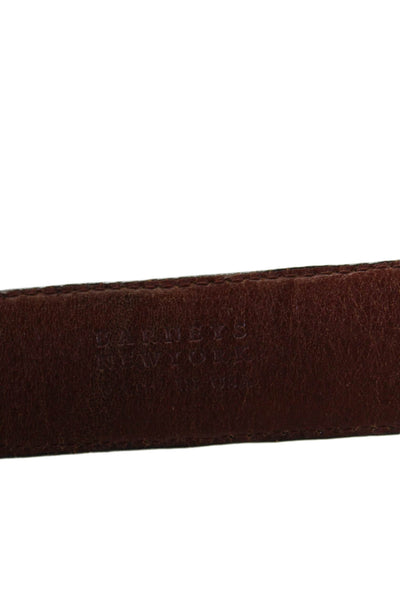 Barneys New York Womens Crocodile Classic Belt Dark Brown Size 36
