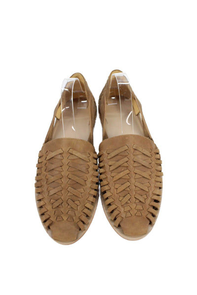 Nisolo Women's Braided Slip-On Flat Shoes Brown Size 10