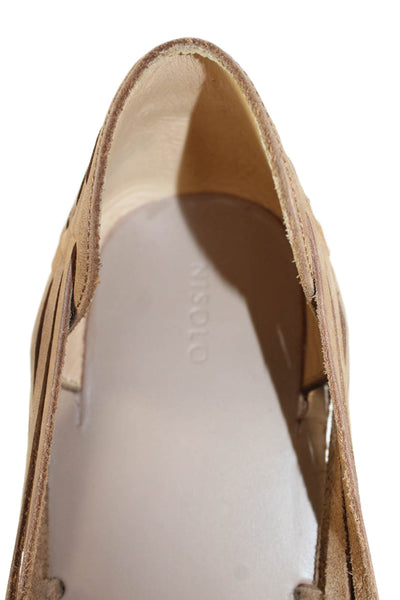 Nisolo Women's Braided Slip-On Flat Shoes Brown Size 10