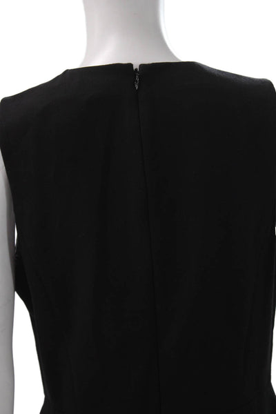Vince Women Sheath Dress Black Sleeveless Round Neck Cotton Blend Size 10