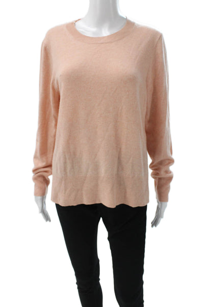 J Crew Womens 100% Cashmere Crew Neck Pullover Sweater Pink Size L