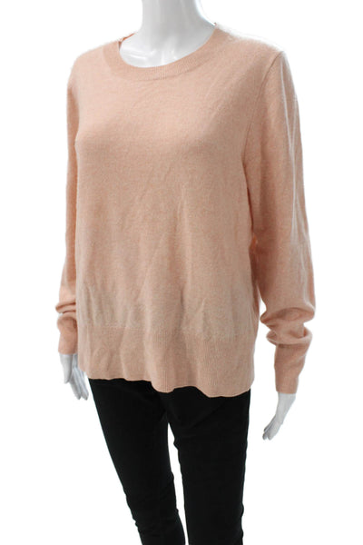 J Crew Womens 100% Cashmere Crew Neck Pullover Sweater Pink Size L