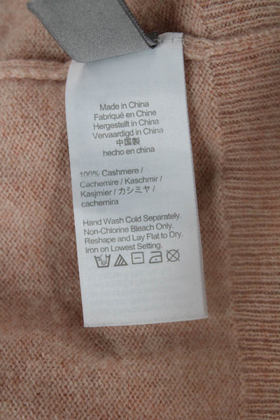 J Crew Womens 100% Cashmere Crew Neck Pullover Sweater Pink Size L