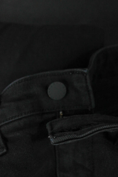 L Agence Womens Skinny Jeans Black Cotton High Rise Button Size 29