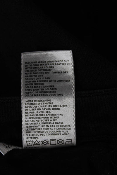 L Agence Womens Skinny Jeans Black Cotton High Rise Button Size 29