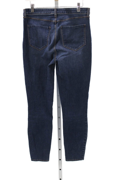 L Agence Women High Rise Skinny Jeans Blue Cotton Button Closure Size 29