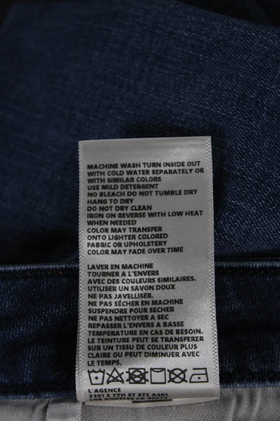 L Agence Women High Rise Skinny Jeans Blue Cotton Button Closure Size 29