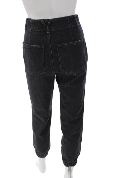 Veronica Beard Womens Ankle Jeans Black Cotton Button Size 24
