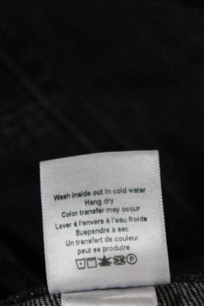 Veronica Beard Womens Ankle Jeans Black Cotton Button Size 24