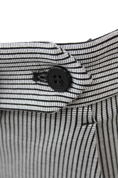 Theory Womens Dress Pants Black Striped Button Size 00