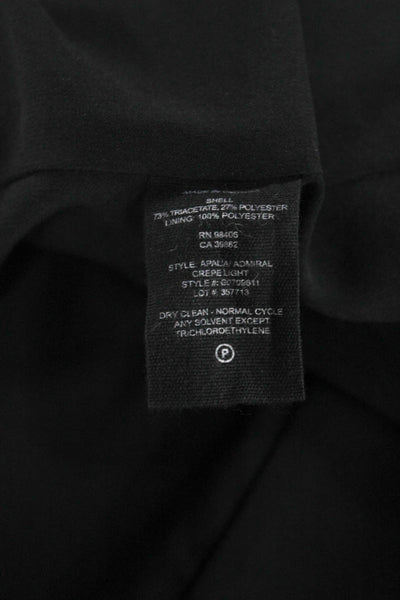 Theory Womens Black Shift Dress Short Sleeve Crew Neck Zip Triacetate Size 00